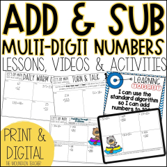 2 and 3 Digit Addition and Subtraction Worksheets for 2nd Grade Math Curriculum