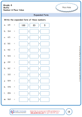 Expanded Notation Worksheet Grade 5 : Grade 6 Place Value Worksheets