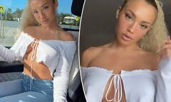 Tammy Hembrow stuns fans by going braless underneath a flimsy top ...