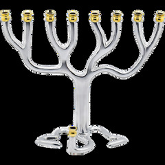 Rite Lite Tree of Life Menorah (Ner Mitzvah Silvertone Tree of Life Menorah)