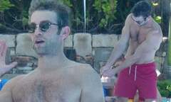 Chace Crawford showcases his ripped biceps as he goes shirtless in ...