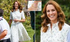 Connect the dots! Kate Middleton dons bespoke white polka dot ...