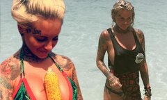 Ex On The Beach's Jemma Lucy uses her boobs to balance corn ...