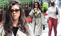 Kourtney Kardashian wears trench coat with Addison Rae in New York ...