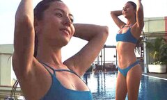 Jenson Button's ex Jessica Michibata dons tiny turquoise bikini on ...