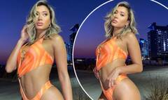 Love Island's Kaz Crossley wears quirky orange swimsuit during ...