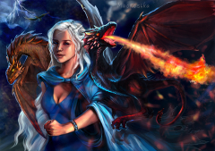 Game of Thrones Daenerys Targaryen Dragons Girls Fantasy