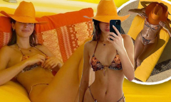 Kendall Jenner shows off her supermodel figure in a string bikini ...