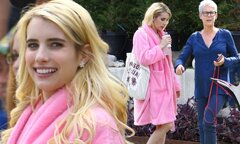 Emma Roberts films new series with co-star Jamie Lee Curtis in LA ...