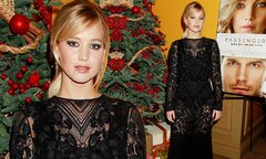 Jennifer Lawrence is lovely in black lace dress at screening of ...