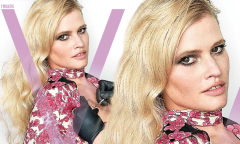 Lara Stone flashes cleavage and sits for tattoo in Mario Testino ...