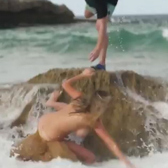 Kate Upton Swept Off Her Feet During Topless SI Swimsuit Shoot