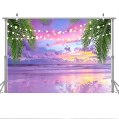 2..5m Tropical Summer Sea Beach Photography Backdrop, Lavender ...