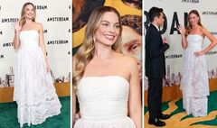 Margot Robbie stuns in show-stopping white lace gown with co-stars ...