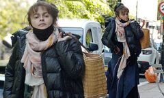 Helena Bonham Carter bundles up in her typically quirky style for ...