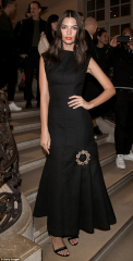 Emily Ratajkowski covers up figure in gown in Paris | Daily Mail ...