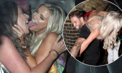 Kerry Katona puts on amorous display as she leaves Love Island ...