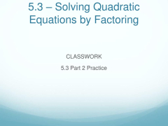 PPT - Unit 2 – Quadratic, Polynomial, and Radical Equations and ...