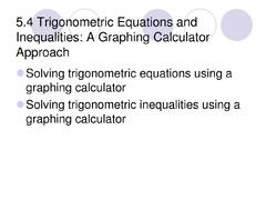 PPT - Chapter 5 Inverse Trigonometric Functions; Trigonometric ...