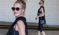 Melanie Griffith, 61, shows off toned midriff and arms as she ...