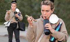 Hilary Duff goes makeup-free as she treats herself to a spa day in ...