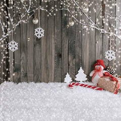 LYWYGG FT Christmas Background Christmas Backdrop Snow Floor Photo Backgrounds Wooden Photography Backdrops for Child CP-70-1010 (Christmas Backdrop)