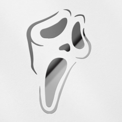 Transparent Decal Stickers of Scream Stencil (Metallic Silver) Premium Waterproof Vinyl Decal Stickers for Laptop Phone Accessory Helmet Car Window ...