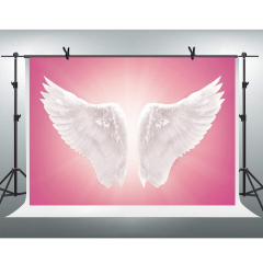 White Angel Wings Backdrop for Photoshoot Pink Girl Adult Portrait Photo Background Angel Wings Baby Shower Birthday Background Newborn Kids (Greendecor ft White Angel Wings Backdrop Dreamy Pure Photography Background Girl Adultistic Portrait Photo Shoot Studio Props Video Drop Drape)