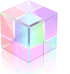 PJZJ Prism Cube Cube Cube Prism Coloured Glass Prism Optical Glass K9 15 mm Cube RGB Dispersion Prism for Optical Teaching Prism Physics Photography (No Photography Glass Dispersion Prism Cube Prism Prism Optical Glass for Scientific Experiments, Spectral Sunlight Reflection Photography, Rainbow EF)