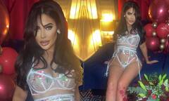 Chloe Ferry puts on a steamy display in sheer floral lingerie as ...