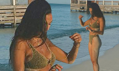 Michelle Keegan flaunts her incredible figure in a plunging gold ...