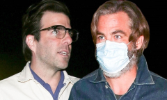 Chris Pine and Zachary Quinto reunite at a Prada event in Los ...