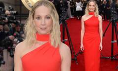 Joanne Froggatt cuts a glamorous figure in a red gown at Downton ...