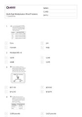 50+ Multi-Digit Multiplication Word Problems worksheets for 4th ...