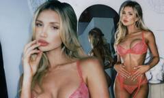 Gabrielle Epstein flaunts her perfect body in lacy peach lingerie ...