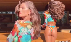 Izabel Goulart shows off her pert derriere in a tiny G-string ...