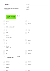 50+ Division with Two-Digit Divisors worksheets for 6th Class on ...