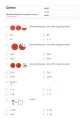 50+ Mixed Numbers and Improper Fractions worksheets for 3rd Year ...