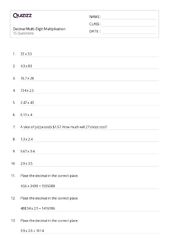 50+ Multi-Digit Multiplication Word Problems worksheets for 5th ...