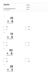 50+ Multi-Digit Multiplication Word Problems worksheets for 8th ...