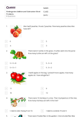 50+ Subtraction Word Problems worksheets for Kindergarten on ...