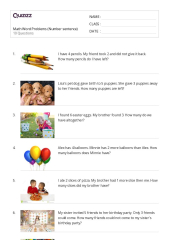 50+ Math Word Problems worksheets for 1st Grade on Quizizz | ...