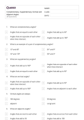 50+ Complementary, Supplementary, Vertical, and Adjacent Angles ...