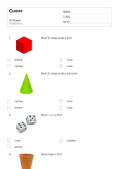 50+ 3D Shapes worksheets for 1st Class on Quizizz | & able