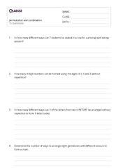 50+ permutation and combination worksheets for 12th Grade on ...