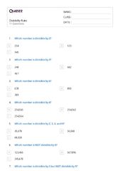 50+ Divisibility Rules worksheets for 7th Class on Quizizz | ...