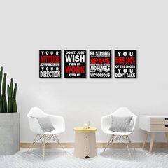 Deergar Inspirational Quote Motivational for Office Living Room Bedroom Gym Black and White Red Positive Quotes Funny Office (Motivational Red Black Gym Office Inspirational Quote Positive for Office Bedroom Dorm Wall)