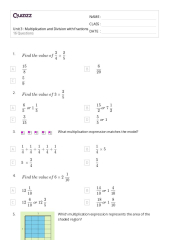 50+ Division with Unit Fractions worksheets for 6th Grade on ...