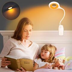 flowlamp Clip on Reading Light for Bed Headboard Rechargeable 16 LED Amber Book Light (Cuhioy Led Reading Light Eye Protect Clip On Lamp For Bed Headboard 28 Led Bed Reading Lights)