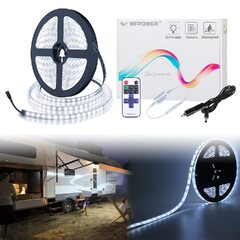 RV Awning LED Strip Lights 12V Waterproof LED Awning Lights for DIY RV & Campers (WFPOWER RV Awning Lights 16.4ft IP68 Exterior Awning Strip Lights for DIY RV & Campers)